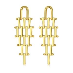Geometry Dangle Gold Earrings